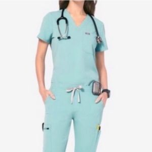 FIGS Sea Glass Scrub Set Women Size XXS/P Top XXS/P Pant Catarina Top Yolo Pant